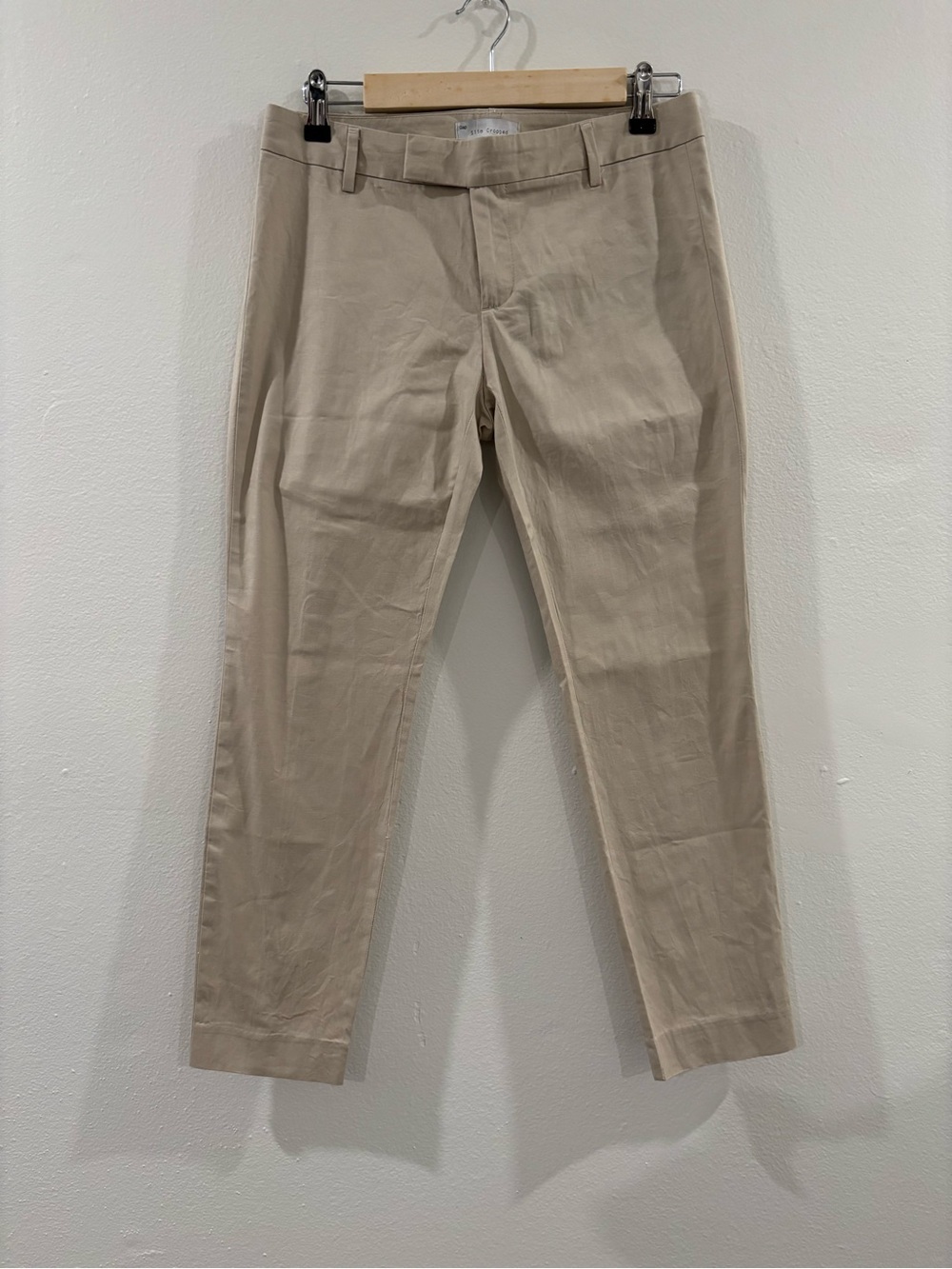 GAP Light Beige Cropped Straight-Leg Pants
